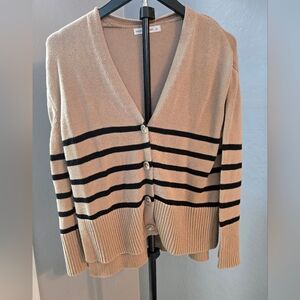 moon & madison Tan and Black Striped Cardigan Size S